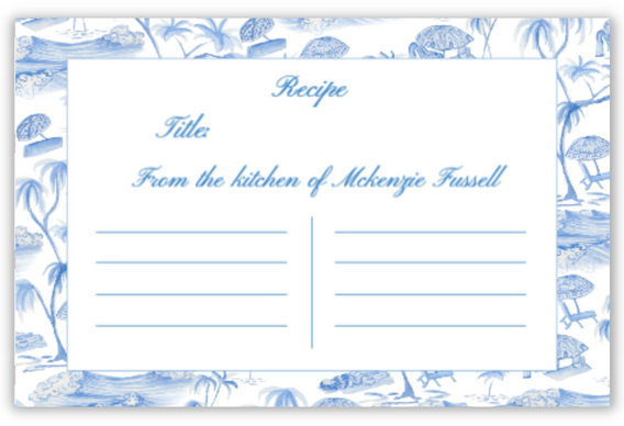 Palm Chinoiserie Recipe Card