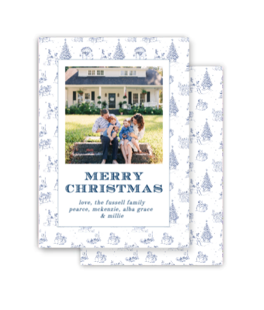Winter Toile Christmas Card