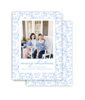 Blue Floral Christmas Card