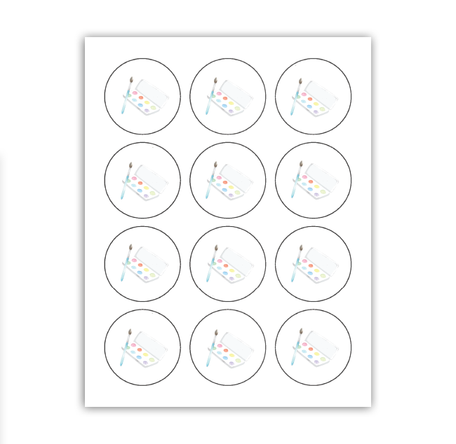 Art Cupcake Toppers