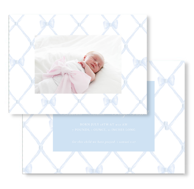 Blue Trellis Birth Announcement