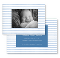 Blue Stripe Watercolor Birth Announcement