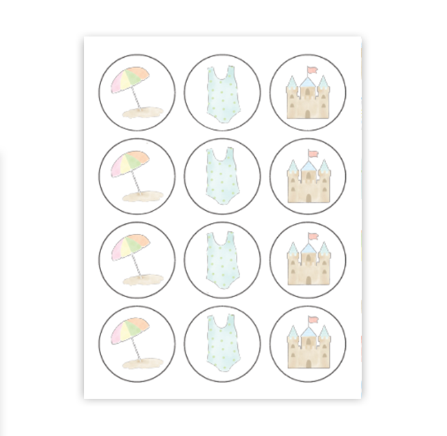 Beach Cupcake Toppers