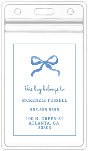 Blue Bow Bag Tag