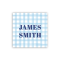 Blue Gingham Child's Card / Sticker