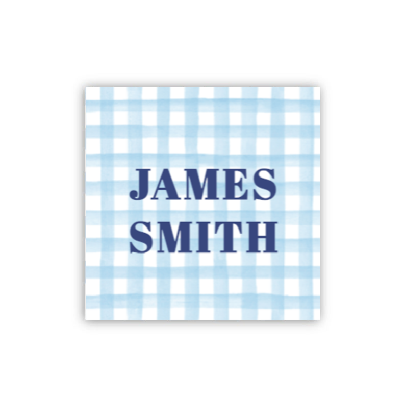 Blue Gingham Child's Card / Sticker