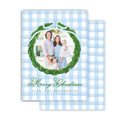 Blue Holly Christmas Card No. 1