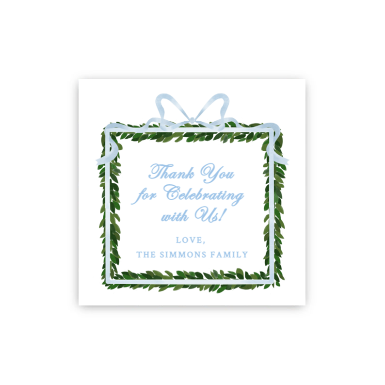 Blue Wreath Tag