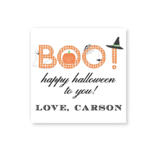 Boo Gingham Gift Tags / Stickers