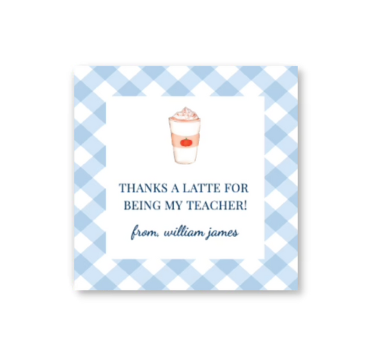 Pumpkin Spice Latte Gift Tag (Blue)