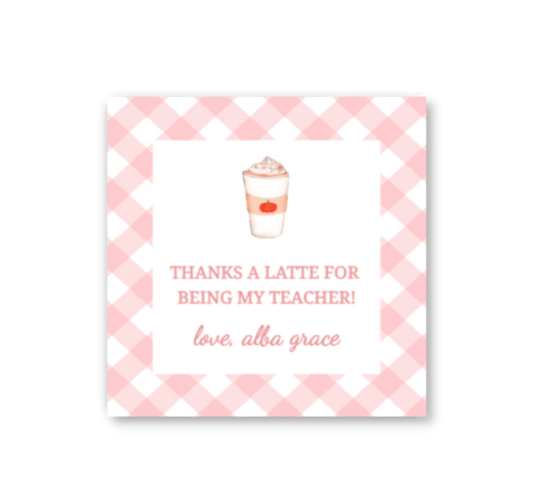 Pumpkin Spice Latte Gift Tag (Pink)