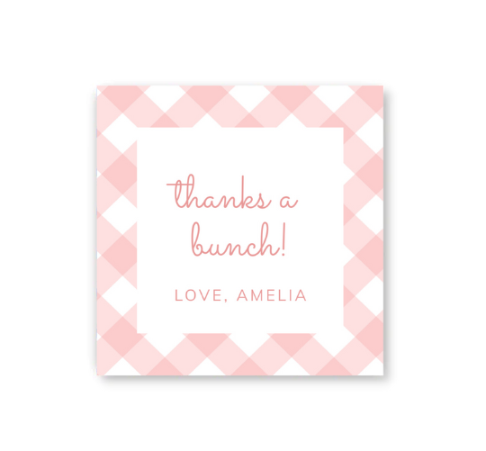 Pink Gingham Gift Tag