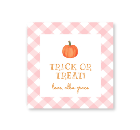 Pink Halloween Gift Tag