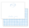 Blue Gingham Crest Notecard