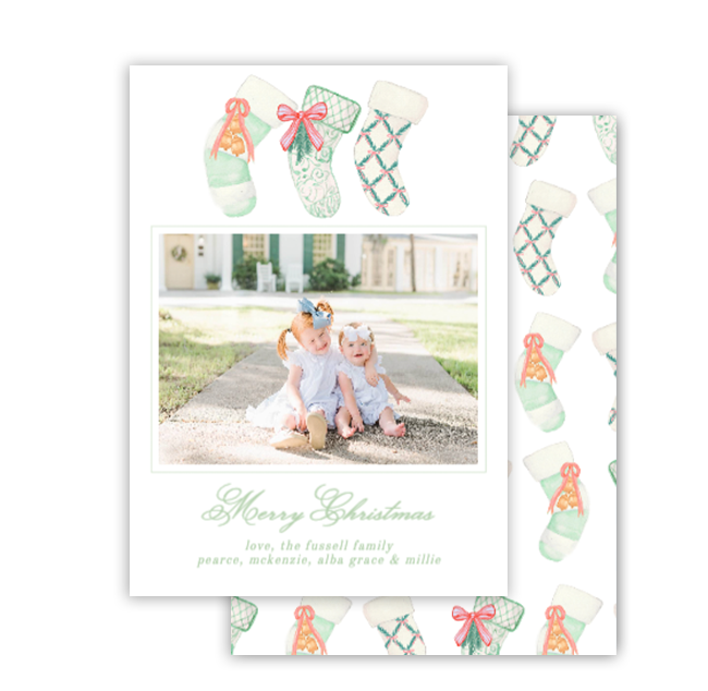 Green Stocking Christmas Card