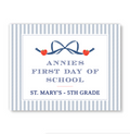 Navy Bow Back To School Sign