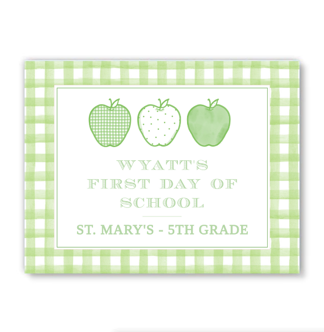 Green Apple Back To School Sign