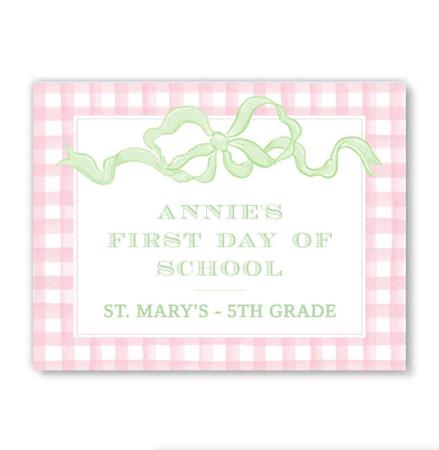 Green Bow Back To School Sign