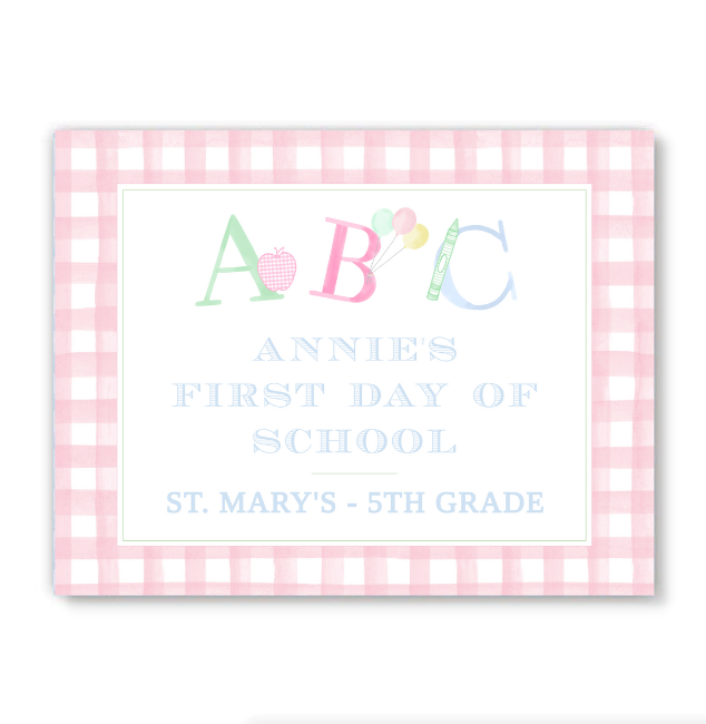 ABC Pastel Back To School Sign
