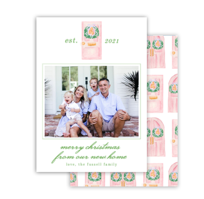 Home For Christmas Pink Card