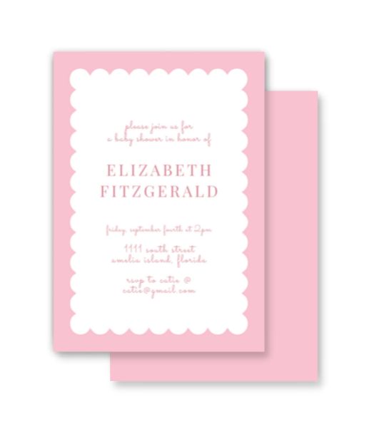Pink Scallop Invitation