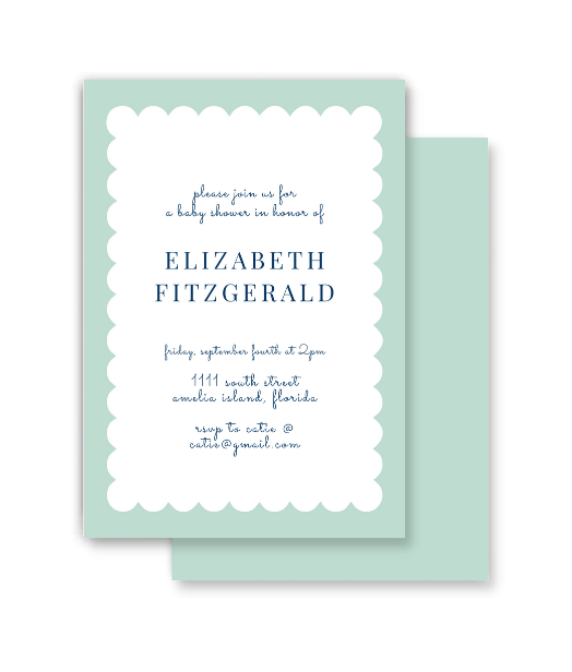 Sage Scallop Invitation