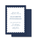 Navy Scallop Invitation