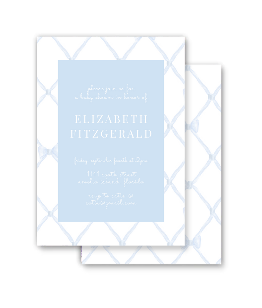 Blue Trellis Invitation