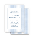 Blue Stripe Watercolor Invitation