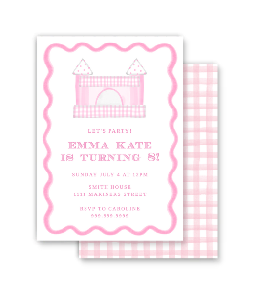 Pink Bounce House Invitation