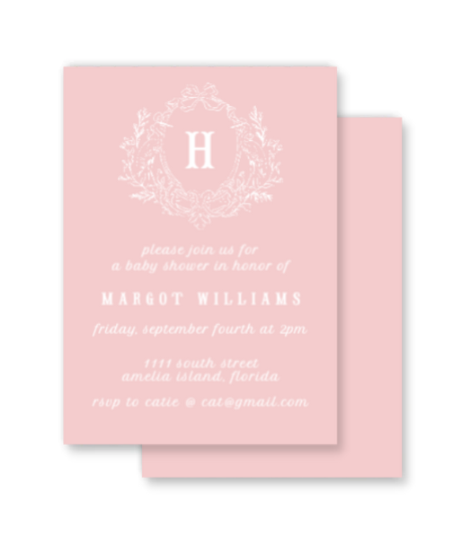 Pink Stork Invitation