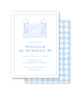 Blue Bounce House Invitation