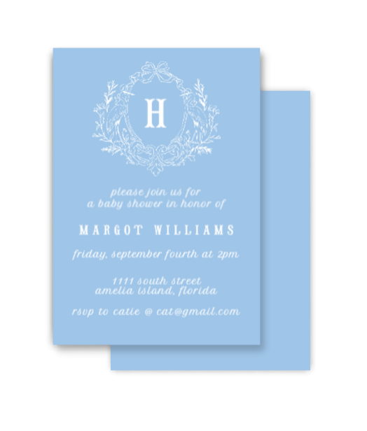 Blue Stork Invitation