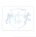 Blue Gingham Crest Print