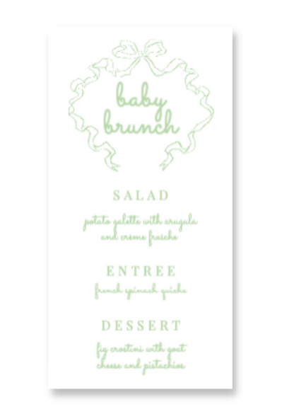 Green Stork Long Menu
