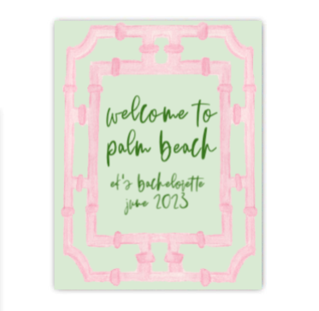 Palm Beach Party Sign And Poster