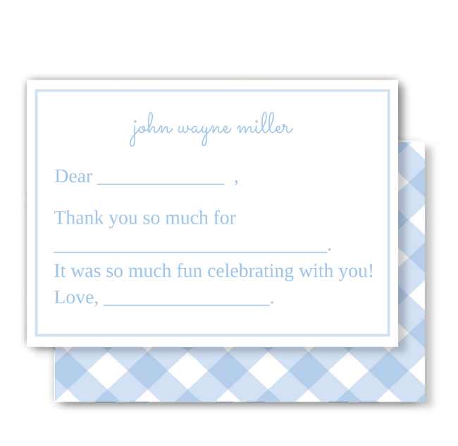 Blue Easy Peasy Thank You Notes