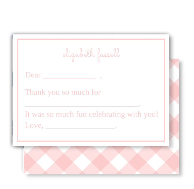 Pink Easy Peasy Thank You Notes