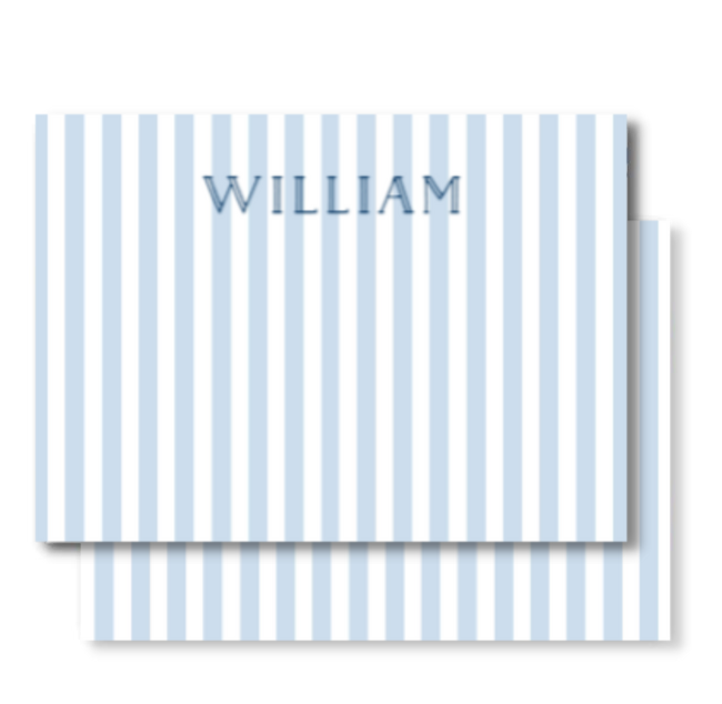 Blue Pastel Stripe Notecard