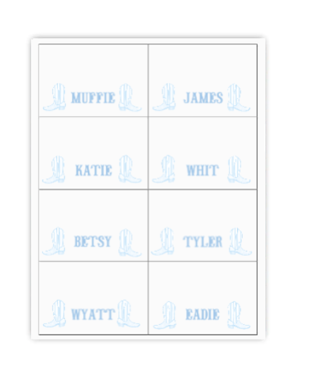 Blue Rodeo Placecard
