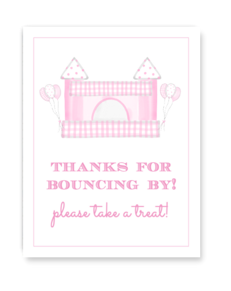Pink Bounce House Party Sign