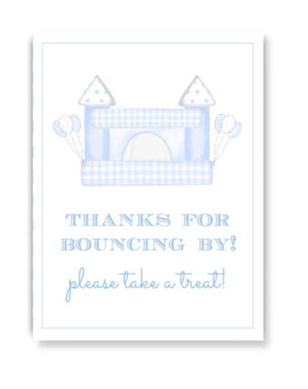 Blue Bounce House Party Sign