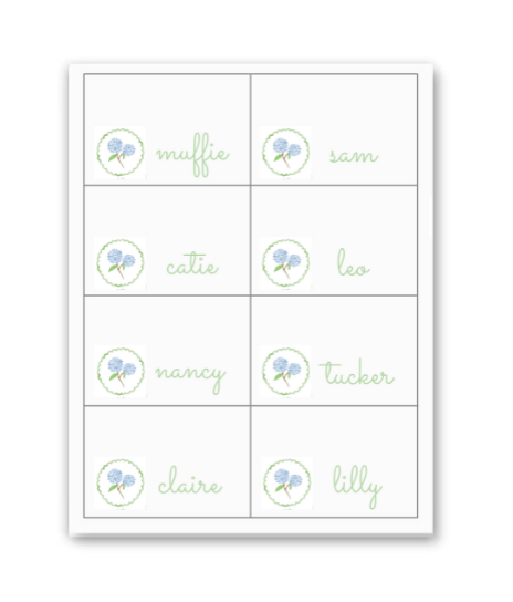 Hydrangea Place Cards / Buffet Labels