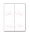 Pink Stork Bow Buffet Labels / Placecards