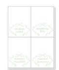 Green Stork Bow Placecards / Buffet Labels