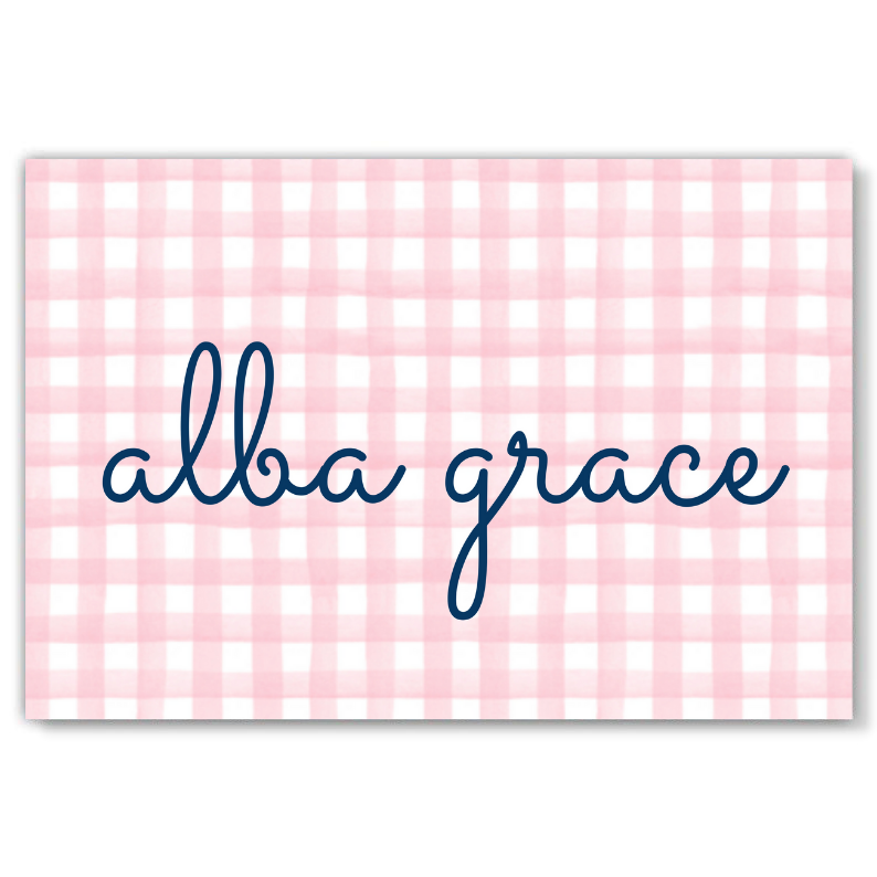 Pink Gingham Watercolor Placemat