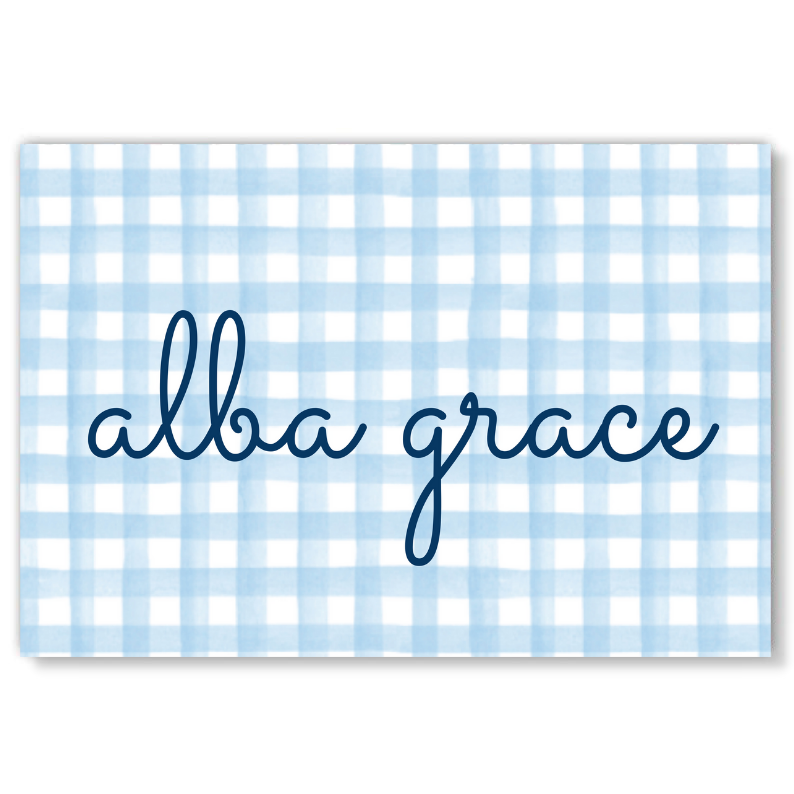 Blue Gingham Watercolor Placemat