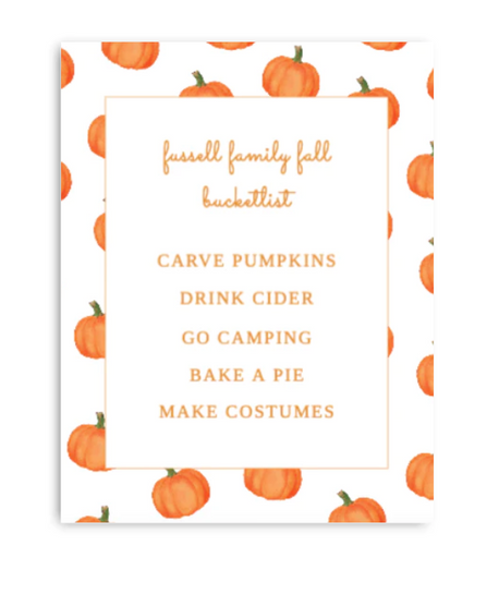 Watercolor Pumpkin Fall Bucketlist