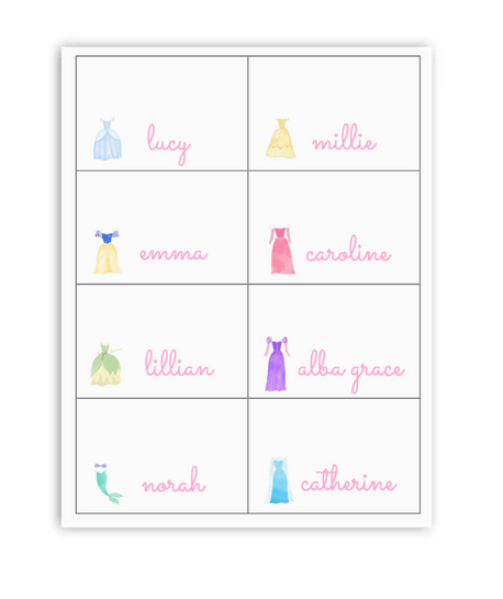 Pink Princess Buffet Labels / Placecards