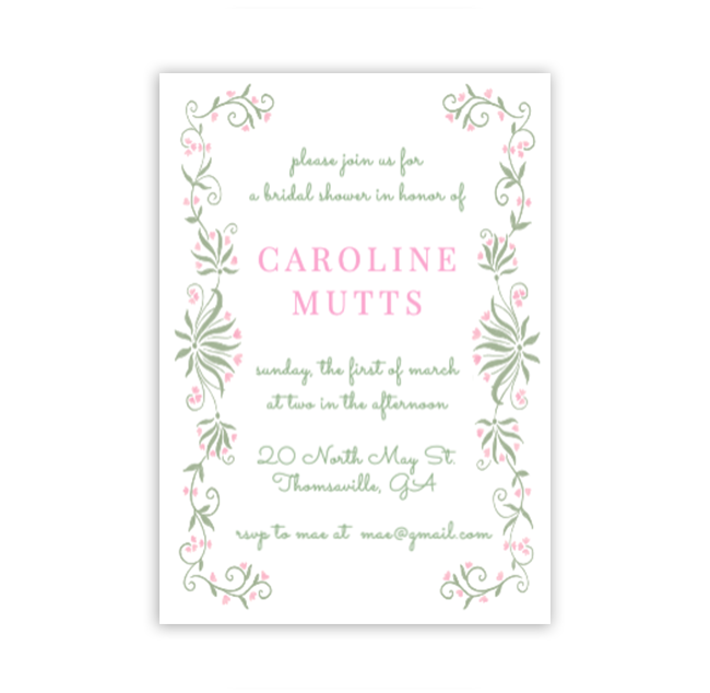 Pink Ladylike Invitation